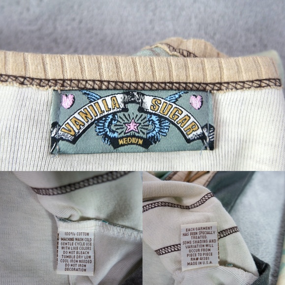 Y2K Vintage Vanilla Sugar Top Women Medium Studded Western Boho Grunge - Picture 12 of 12